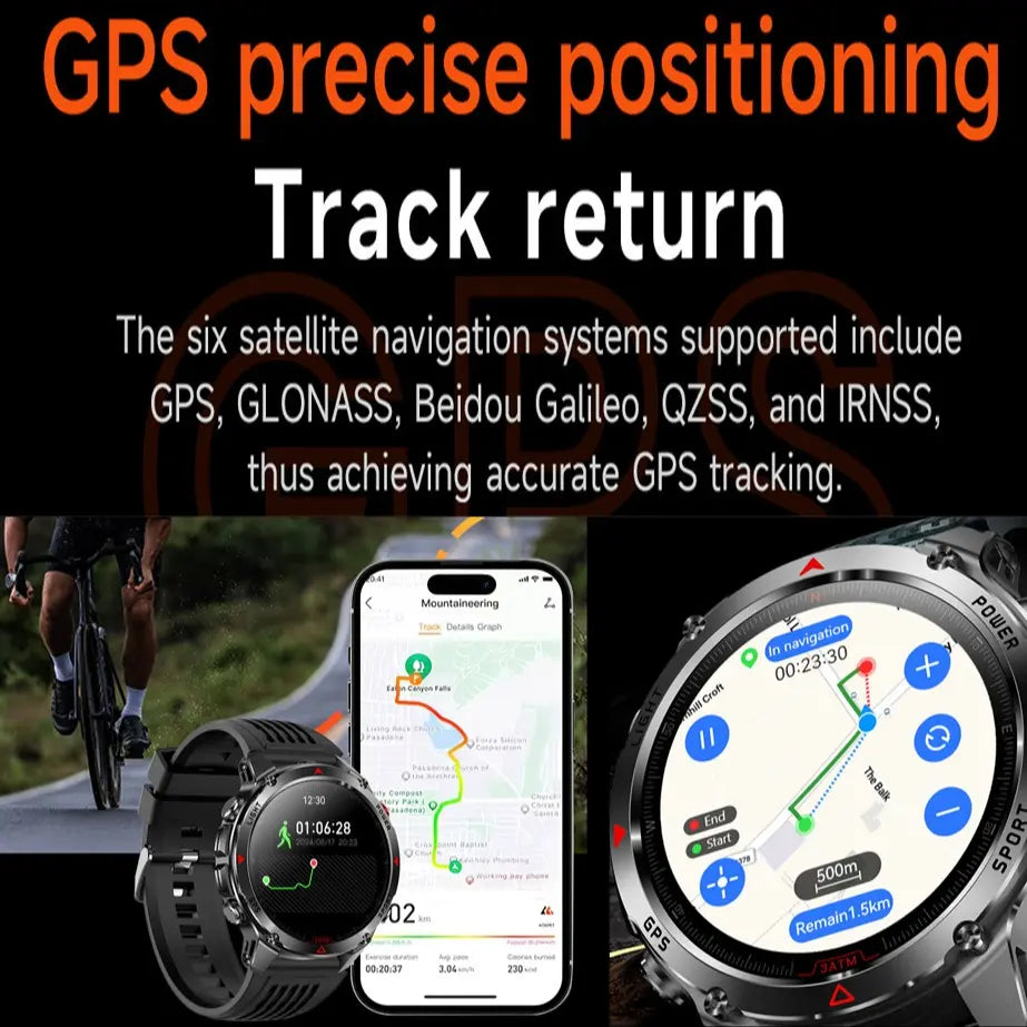 GPS Smartwatch Outdoor Sports Watch, Wearable Health Fitness Smartwatch, Calling Smart Watch, Multifunctional Watch, Digital Smart Watch, Wireless Call Function, 100+ Sport Modes, Calorie Counter, Weather Alarm LED Compass, Gift for Men Women #TOP PICKS