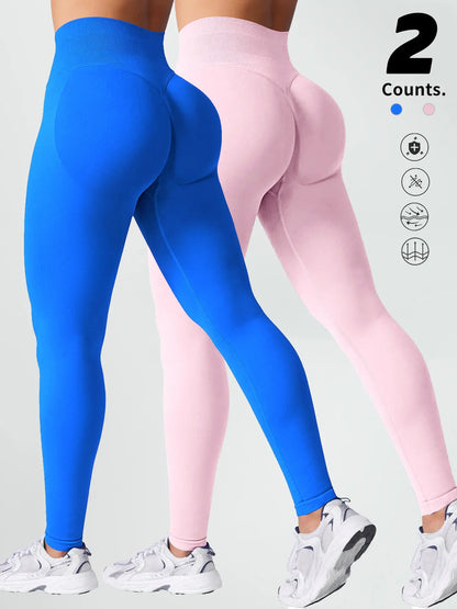 Two-Pack High-Waist Yoga Pants for Women, Soft Breathable Athletic Wear, Athletic Skinny Pants, Ideal for Fitness and Daily Use, Available In