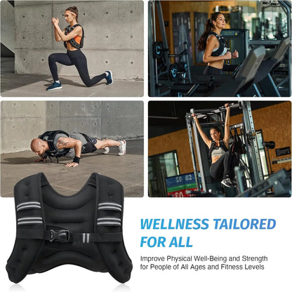 【Summerwins】Zelus Weighted Vests,6/8/12/16/20/25/30Lbs Weight Vest with Detachable Phone Pouch&Reflective Stripes&Adjustable Straps|Exercise Equipment & Workout Enhancer for Motivational Walking,Strength Training,Running,Rucking #Tiktokshopdealsforyoudays