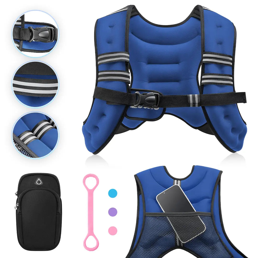 【Summerwins】Zelus Weighted Vests,6/8/12/16/20/25/30Lbs Weight Vest with Detachable Phone Pouch&Reflective Stripes&Adjustable Straps|Exercise Equipment & Workout Enhancer for Motivational Walking,Strength Training,Running,Rucking #Tiktokshopdealsforyoudays