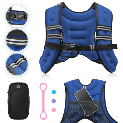 【Summerwins】Zelus Weighted Vests,6/8/12/16/20/25/30Lbs Weight Vest with Detachable Phone Pouch&Reflective Stripes&Adjustable Straps|Exercise Equipment & Workout Enhancer for Motivational Walking,Strength Training,Running,Rucking #Tiktokshopdealsforyoudays