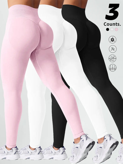 Two-Pack High-Waist Yoga Pants for Women, Soft Breathable Athletic Wear, Athletic Skinny Pants, Ideal for Fitness and Daily Use, Available In