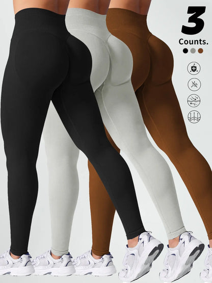 Two-Pack High-Waist Yoga Pants for Women, Soft Breathable Athletic Wear, Athletic Skinny Pants, Ideal for Fitness and Daily Use, Available In
