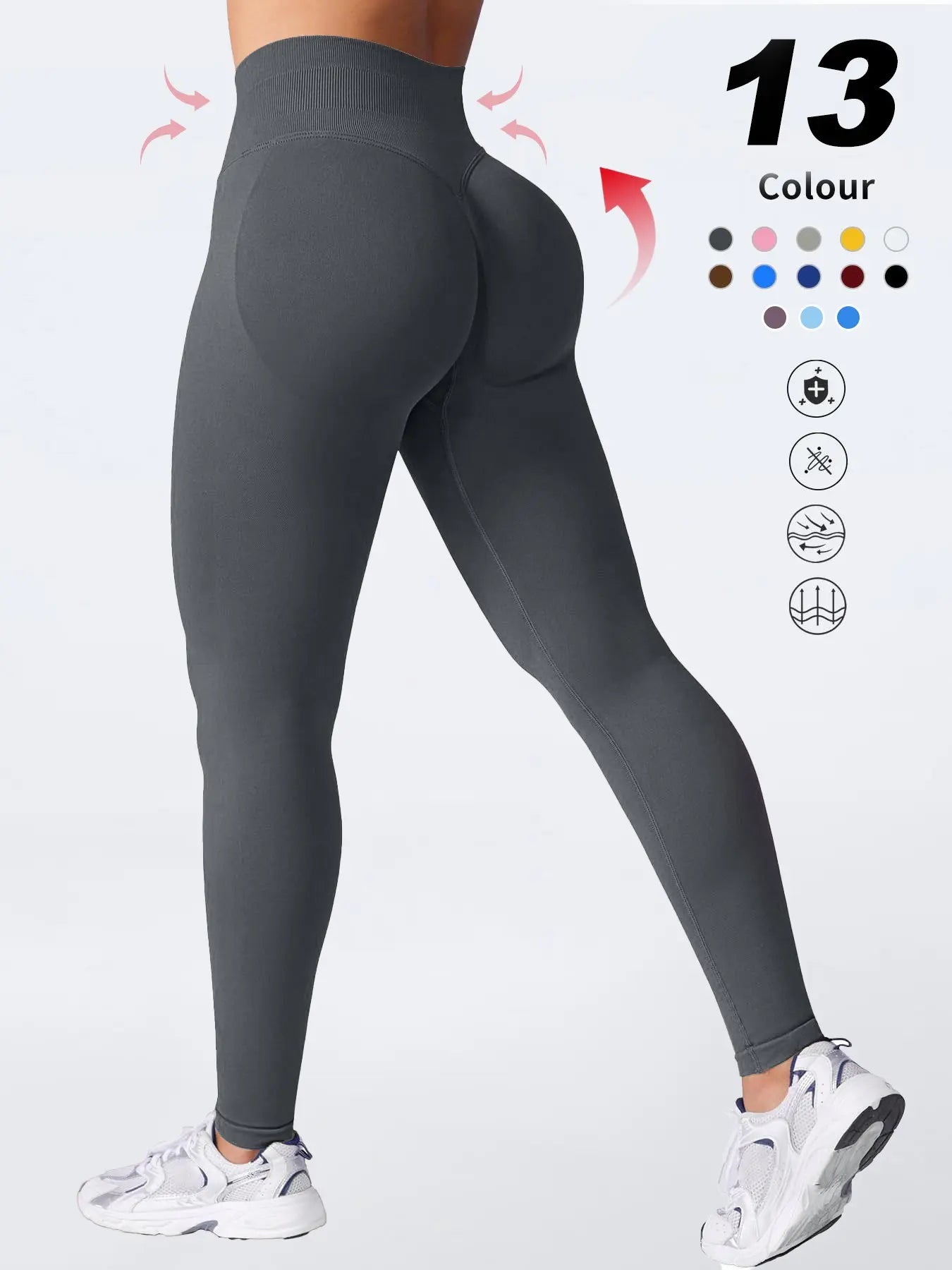 Two-Pack High-Waist Yoga Pants for Women, Soft Breathable Athletic Wear, Athletic Skinny Pants, Ideal for Fitness and Daily Use, Available In