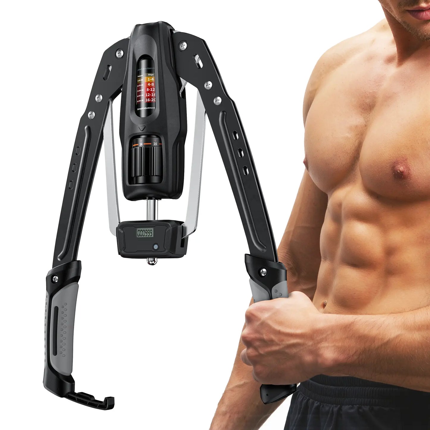 Merach Hydraulic Arm Trainer with Counter, 22‑440Lbs Adjustable Resistance, Stable Triangular Structure for Safe Home Workout, Foldable Upper Body Strength Equipment for Men Women Summervibes