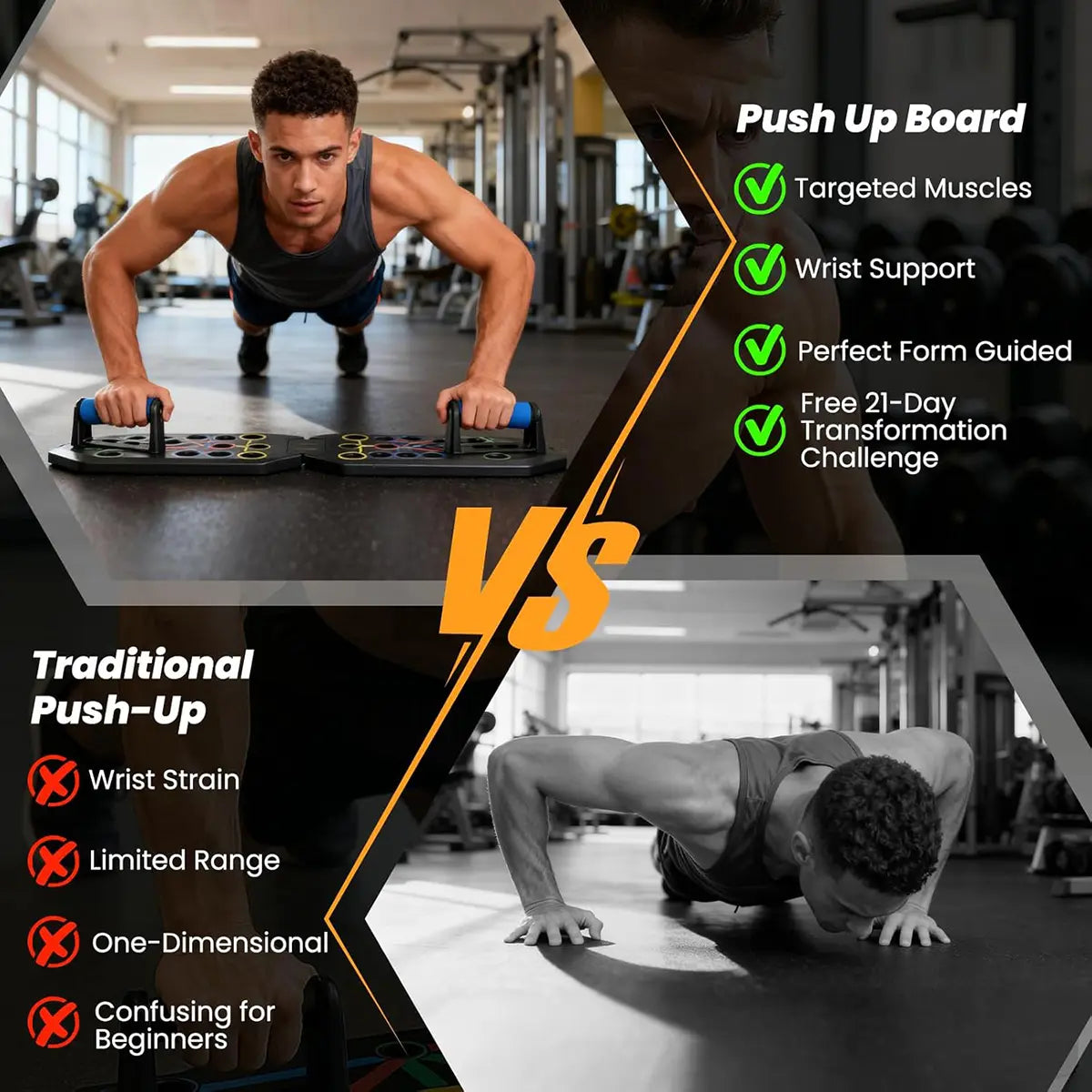Enhanced Push-Up Board Fitness Kit with 28 Holes, Portable Home Exercise Equipment for Chest, Arms & Core, Includes Resistance Band & Upper Body Toner for Men & Women Summervibes Summerwins
