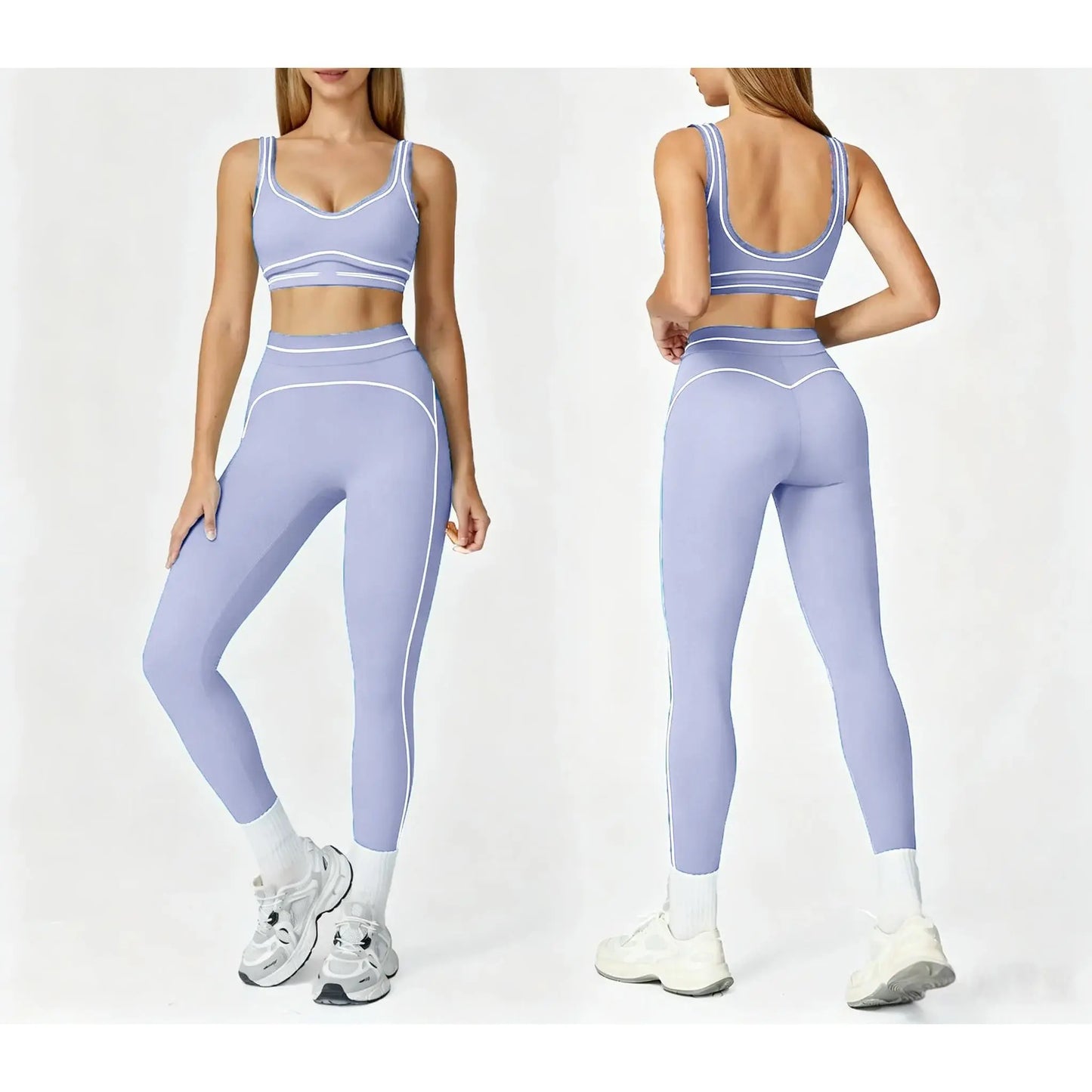 Women'S Two-Piece Sports Suit, Comfortable Activewear, Suitable for Fitness and Gym, Everyday Sportswear, Summer Sportswear, Yoga Pants, Sporty Casual Seamless Design