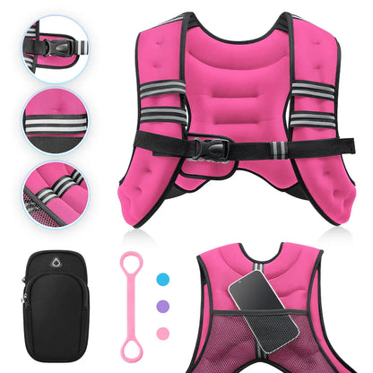 【Summerwins】Zelus Weighted Vests,6/8/12/16/20/25/30Lbs Weight Vest with Detachable Phone Pouch&Reflective Stripes&Adjustable Straps|Exercise Equipment & Workout Enhancer for Motivational Walking,Strength Training,Running,Rucking #Tiktokshopdealsforyoudays