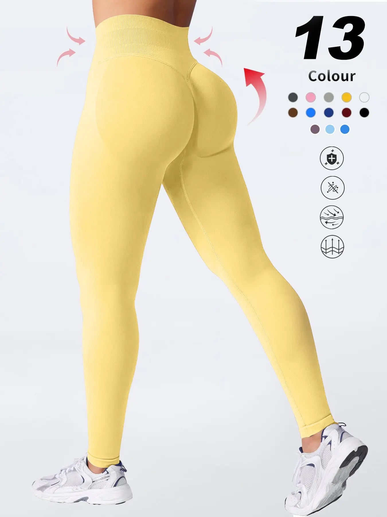 Two-Pack High-Waist Yoga Pants for Women, Soft Breathable Athletic Wear, Athletic Skinny Pants, Ideal for Fitness and Daily Use, Available In