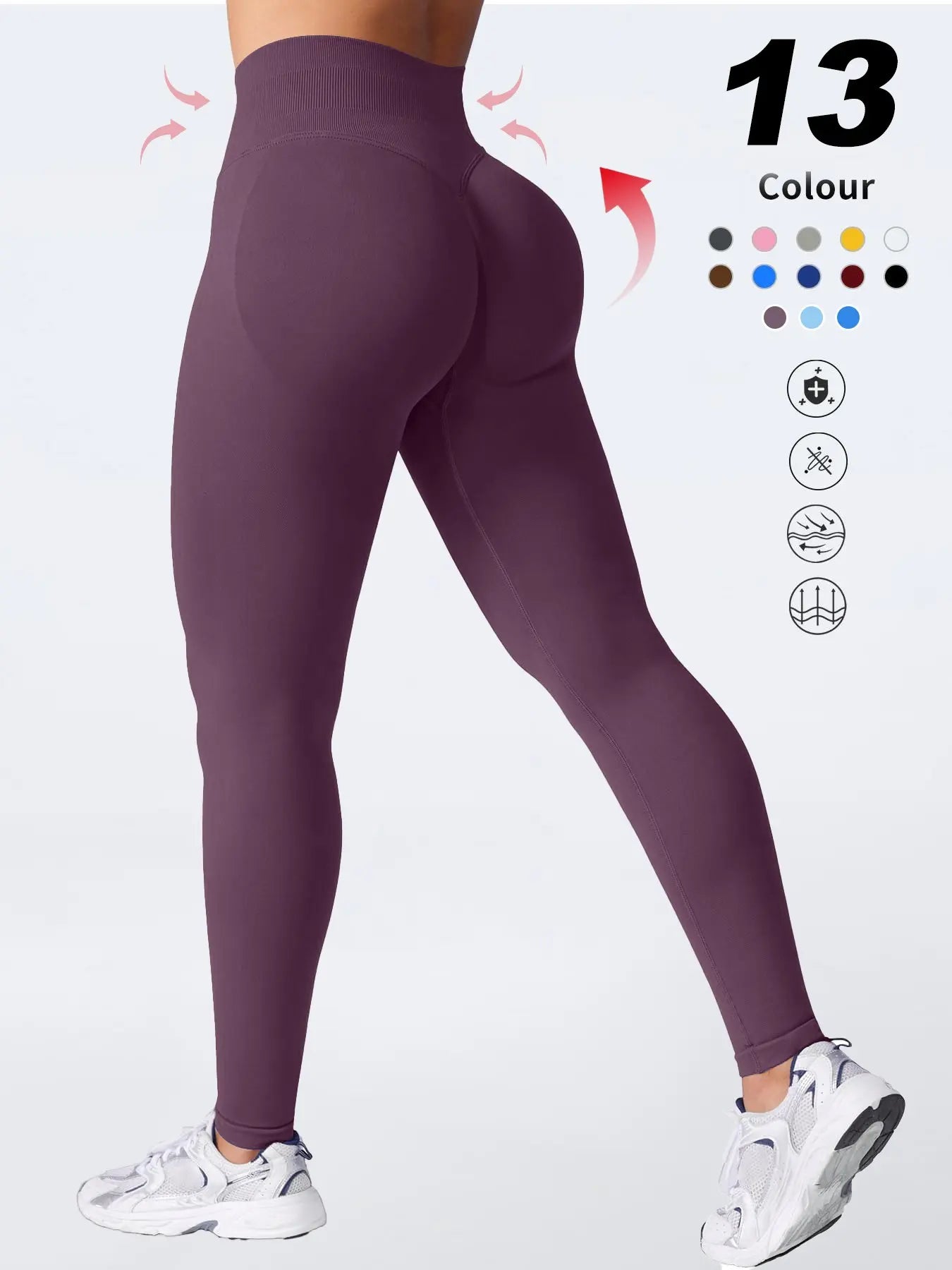 Two-Pack High-Waist Yoga Pants for Women, Soft Breathable Athletic Wear, Athletic Skinny Pants, Ideal for Fitness and Daily Use, Available In