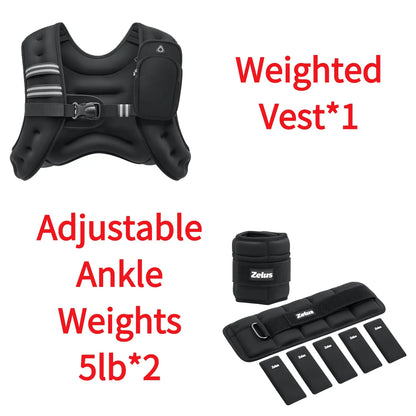 【Summerwins】Zelus Weighted Vests,6/8/12/16/20/25/30Lbs Weight Vest with Detachable Phone Pouch&Reflective Stripes&Adjustable Straps|Exercise Equipment & Workout Enhancer for Motivational Walking,Strength Training,Running,Rucking #Tiktokshopdealsforyoudays