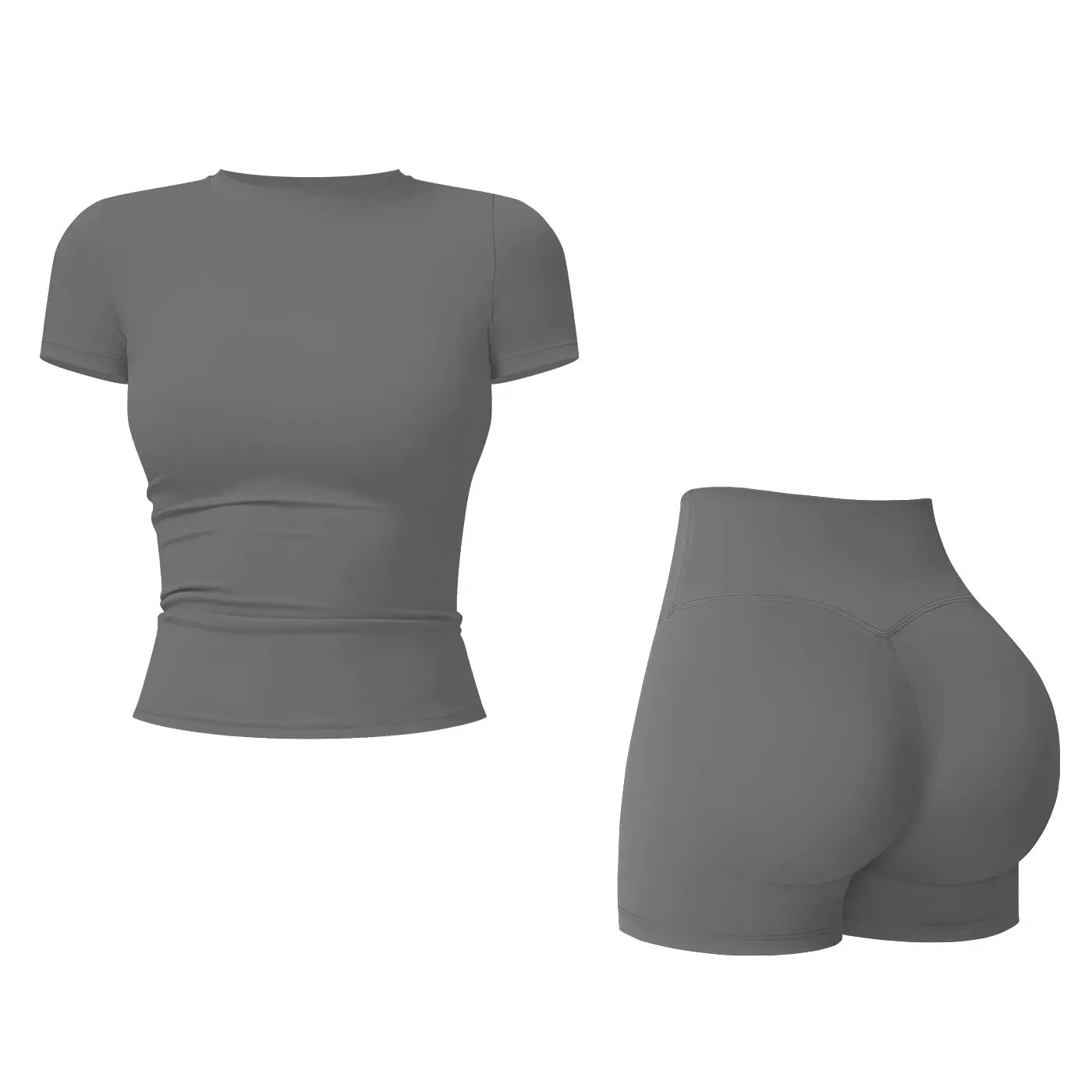 Tenwolf 2-Piece Boat Neck Open-Back Workout Set, Shaping Support, Breathable Quick-Dry, Yoga, Gym, Athletic Women’S Backless Tank Top Set, Sports Fitness Wear with Tummy Control Sweat Suit