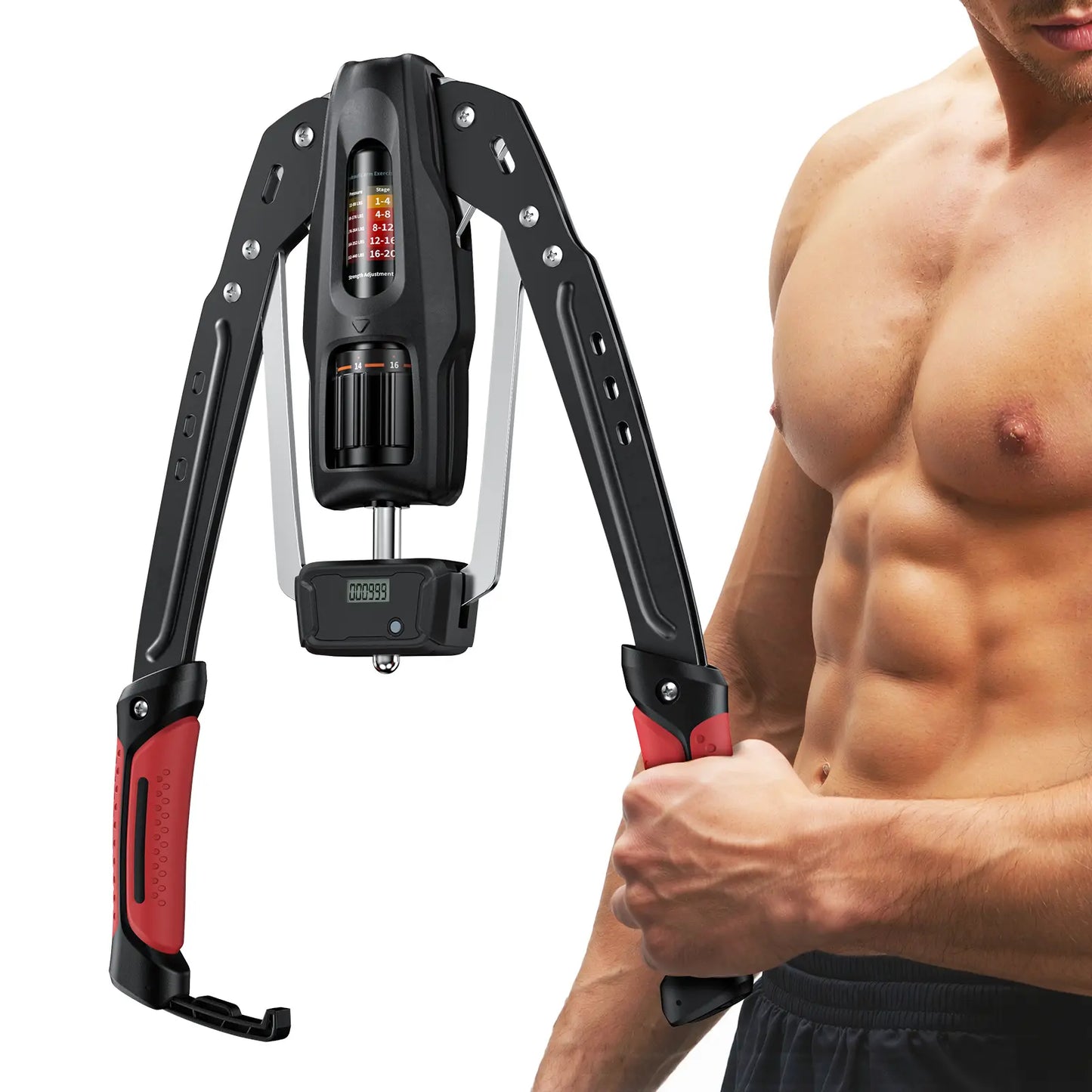 Merach Hydraulic Arm Trainer with Counter, 22‑440Lbs Adjustable Resistance, Stable Triangular Structure for Safe Home Workout, Foldable Upper Body Strength Equipment for Men Women Summervibes