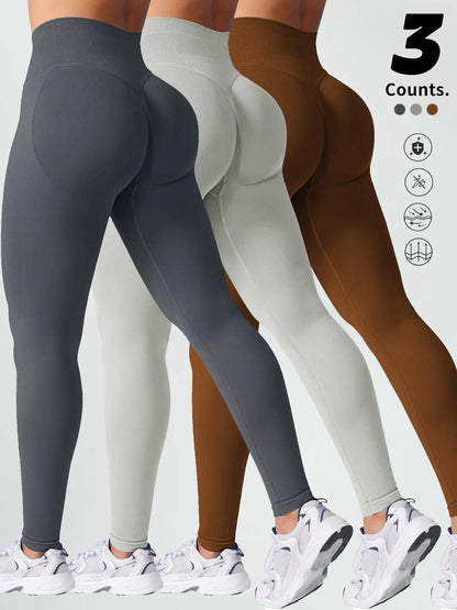 Two-Pack High-Waist Yoga Pants for Women, Soft Breathable Athletic Wear, Athletic Skinny Pants, Ideal for Fitness and Daily Use, Available In
