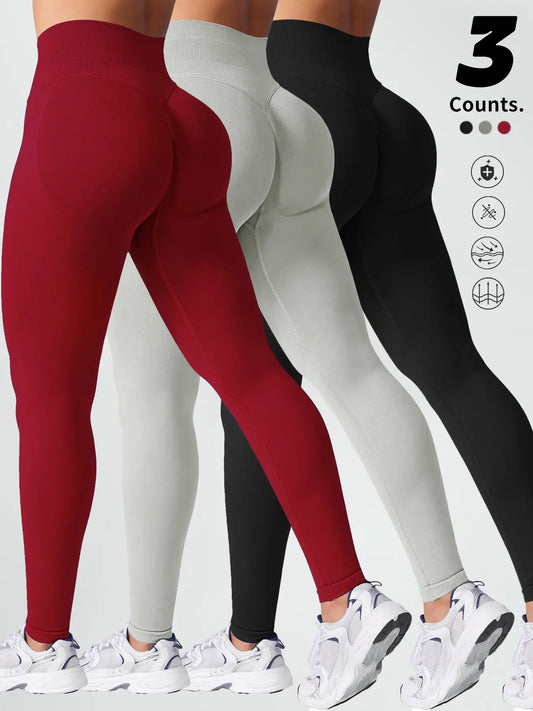 Two-Pack High-Waist Yoga Pants for Women, Soft Breathable Athletic Wear, Athletic Skinny Pants, Ideal for Fitness and Daily Use, Available In