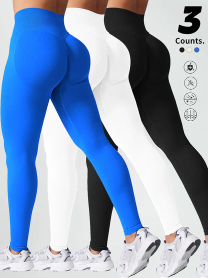 Two-Pack High-Waist Yoga Pants for Women, Soft Breathable Athletic Wear, Athletic Skinny Pants, Ideal for Fitness and Daily Use, Available In