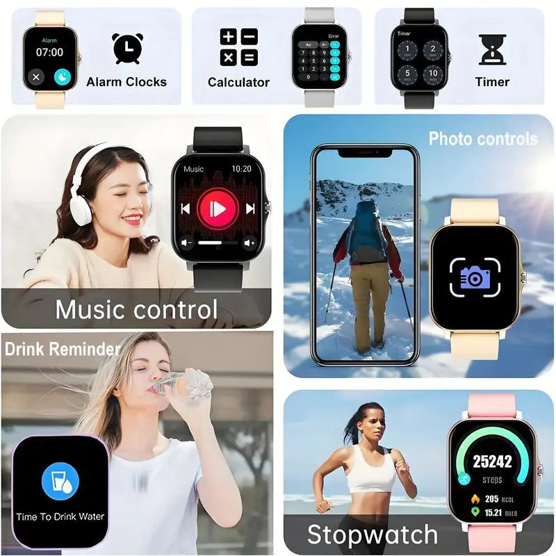 Smart Watch, Wireless Talking/Dialing, Multi-Sport Mode, Call Reminder and Rejection, SMS Reminder, Message Reminder, Various APP Reminders, Multi-Function Display, HD Screen, Gifts, Multiple Colors Alloy Charging Pink Smartphone Usb Wearable Rechargeable