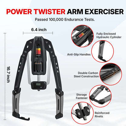Merach Hydraulic Arm Trainer with Counter, 22‑440Lbs Adjustable Resistance, Stable Triangular Structure for Safe Home Workout, Foldable Upper Body Strength Equipment for Men Women Summervibes